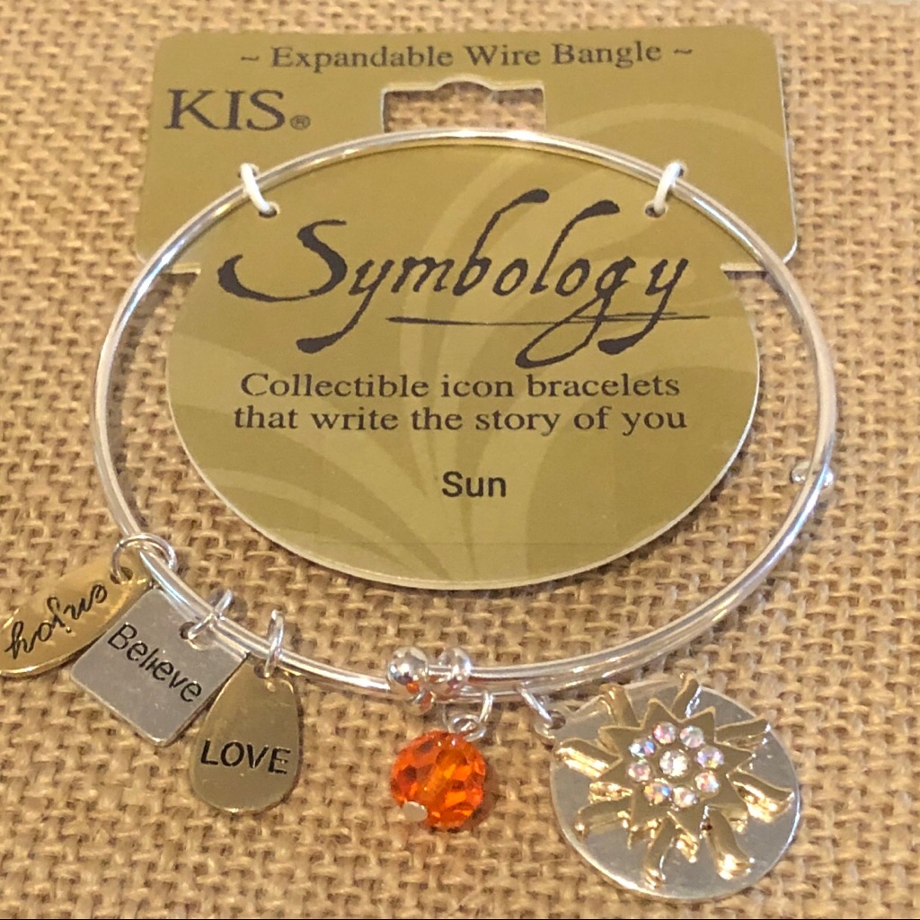 Kis Symbology Bracelet Bangle Expandable Wire “Sun” - New With Tags